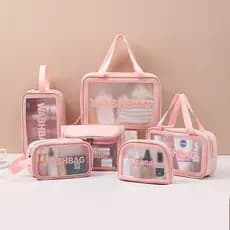 Título:​ Necessaire Maquiagem Kit 3 Transparente Impermeável Organizador Viagem Cosmético Lavável
