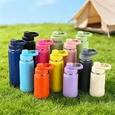 Garrafa Térmica Inox Esportiva Com proteção de Silicone Quente & Frio Com Isolamento Alça 1000ml/800ml/600ml/350ml
