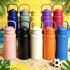 Garrafa Térmica Aço Inox copo duplo para bebe Com Canudo+ Base da Mesma Cor 1000ml/800ml/600ml/350ml