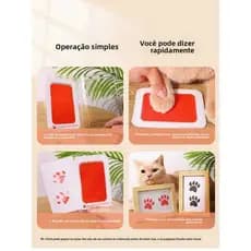 Kit Moldura Pet com Impressão de Patinha | Lembrança para Cães e Gatos | Porta-Retrato Madeira DIY