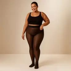Meia Calça Feminina Térmica De Lã Plus Size Peluciada Translucida Inverno Premium