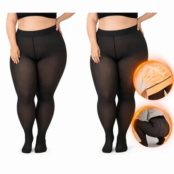 Meia Calça Feminina Lã Pelinho Plus Size Forrada Translucida Termica Super Elástica G ao XXG