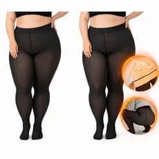 Meia Calça Feminina Lã Pelinho Plus Size Forrada Translucida Termica Super Elástica G ao XXG