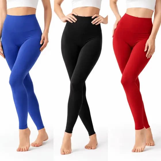 Calça Legging Feminina Premium Canelada Fit Elástica Cintura Alta Fitness