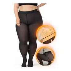 Meia Calça Feminina Plus Size G GG ao XXG   Forrada Translucida Lã Pelinho Térmica Super Elástica