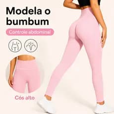 Calça Legging Canelada Feminina Cintura Alta Sem Costura Modeladora Fitness Academia