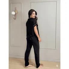 Pijama Americano Blogueirinha Curto Com Calça | Amamentação LISO