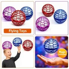Brinquedo Bola Voadora Spinner Bola Boomerang Mini Drone C/Luz Voador Interativo Infantil Menino/a