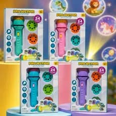 Brinquedo de Menino/a Projetor Infantil 3D 24 Imagens 3 Discos Diferentes Lanterna de Projeção