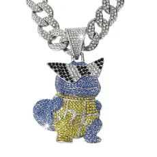 Venda quente Hip-Hop pingente de alta qualidade Design liga cheio diamante personagem dos desenhos animados colar tridim