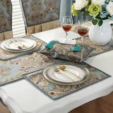 Placemats tapetes de mesa estilo europeu moderno simples moda Jacquard Anti-escaldante placas de isolamento térmico tige