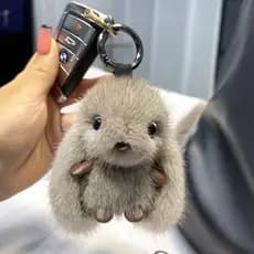 Chaveiro De Orelha Longa Coelho Porta-Chaves Peluche Boneca Carro Pingente Decoração Imitação Mink Hair Girlfriend Anive