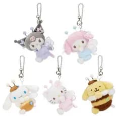 Brinquedo de Pelúcia da Série Sanrio Flor Campo Mel, Chaveiro Fofo Kuromi Cinnamoroll Hello Kitty, Pendente de Bolsa de