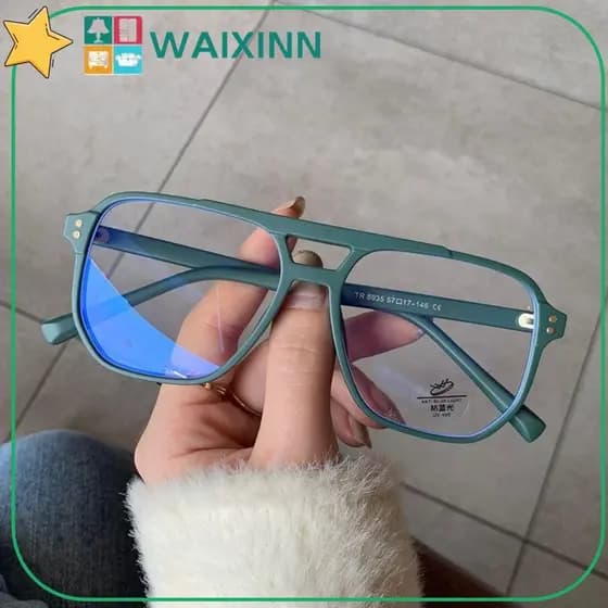 Waixin Óculos Anti-Luz Azul , Retrô Para Computador , Armação De Ópticos Quadrados Da Moda Masculina E Feminina