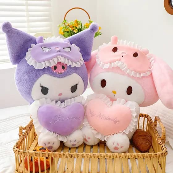 25/35cm Boneca de Pelúcia Sanrio Kuromi My Melody Brinquedos de Pelúcia Kawaii Presente de Aniversário Brinquedos de Pel
