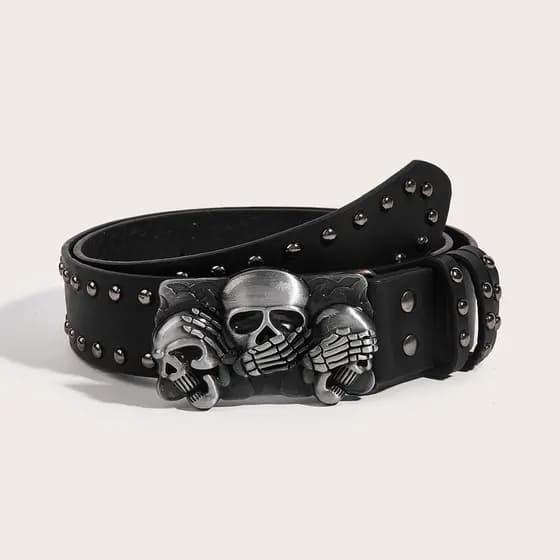 Cinto De Couro Com Fivela De Caveira Personalizado Para Homens E Mulheres Punk Gótico Moda Jeans Acessórios De Uso
