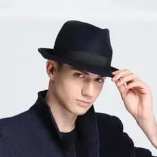 Mulheres De Feltro Duro Retrô Homens Dobram Aba Larga Billycock Sag Top Bowler Derby Jazz Fedora Panamá Chapéus Casuais