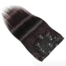100 % Cabelo Humano 8 "-22 " 120G Liso 8pcs 2 # Clipes Marrom Escuro Em