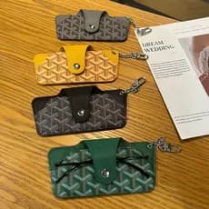 Bolsa de óculos portátil, bolsa de armazenamento de óculos de sol, capa protetora, clipe de óculos de carro