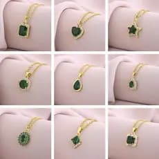 Colar Pingente De Zircônio Esmeralda Feminino , Gargantilha De Cadeia De Clavícula De Luxo Leve E De Alto Fim