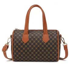 Bolsa Vintage com Estampa em Blocos de Cor, Bolsa Boston Feminina, Bolsa para Telefone, Bolsa de Ombro Única, Bolsa Tran