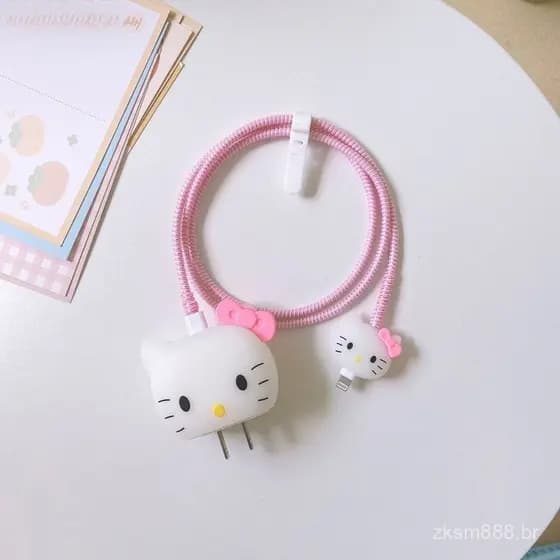 [Sanrio Hello Kitty Caixa Protetora De Cabo De Dados Anime Cinnamoroll Kuromi Melody Cute Charger PVC Manga Natal Presen