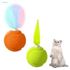 Brinquedo Estimulante Para Gatos Exercícios , Detalhes De Penas , Teaser Interativo Com Som E Diversão , Bola De Alívio