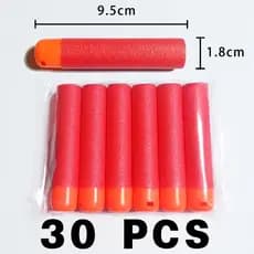 30 Pcs 9.5x1.8 cm Red Nerf Mega Crianças Brinquedo De Espuma Refil Dardos Grande Buraco Cabeça Presente