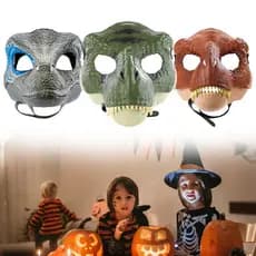Mundo Jurássico Dragão Dinossauro Máscara Boca Aberta De Látex Horror Dinosaur Headgear Halloween Party Cosplay