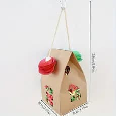 Brinquedo Festivo De Pássaro Papagaio Para Animais De Estimação : Alimentador De Papel De Madeira Com Seda Colorido E Bolas De Flores-Papagaios-En