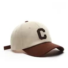 Men's and Women's Fashion Retro Simple Lettered Fabric Stitching Baseball Cap Outdoor Outing Sun Shade Couples Cap