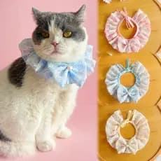 Cão Gato Babador Acessório Bonito Bowknot Baba Toalha Pet Flor Colar Cachecol Decoração De Festa