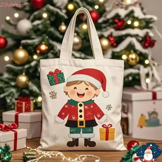 Bolsa De Lona De Natal DALTON , Portátil Requintada Para Árvore De Desenho Animado , Papai Noel Criativo De Grande Capac