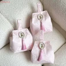 Bolsa De Pulso Com Nó De Borla DALTON , Estilo Temperamento Estampada Maquiagem Elegante Pingente De Flor Item Pequeno ,