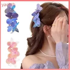 [yachth] Grampo De Cabelo Borboleta Flor E Presilha Floral Havaiano Acessórios Para Praia Data Festa Rua