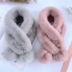 Lenço De Pelúcia De Pele Sintética , Lenços Mais Quentes De Pescoço De Inverno Com Bola , Engrossado Ao Ar Livre