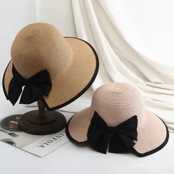 Chapéu Balde Feminino Praia Panamá De Palha Moda Dobrável Borboleta Bonés