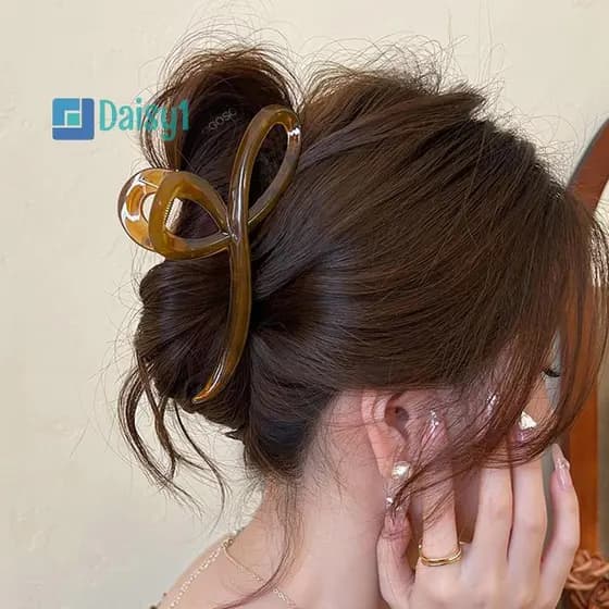 Mary1 Cor Sólida Acrílico Garra De Cabelo Clipe De Caranguejo Para Mulheres Meninas Simples Grande Rabo De Cavalo Grampo