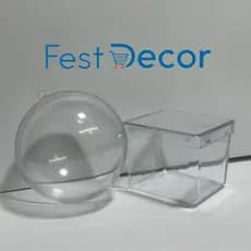 Kit 20 Esferas Acrilicas 6,5cm + 20 Caixinhas 5x5 para decoracao de festas e lembrancinhas