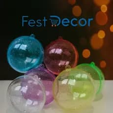 Kit Esferas Coloridas com Gliter 6,5cm para decoraçao de arvores de natal festas e lembrancinhas