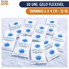Kt 10 un Gelo Flexível Reutilizável 15ml  Gelotech Artificial