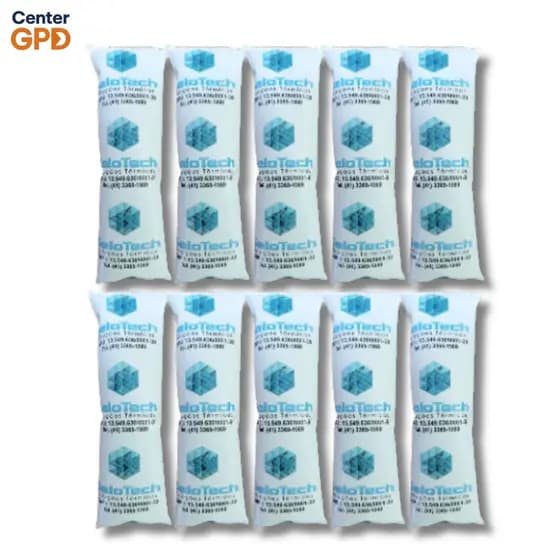 KIT 20Uni. Gelo Tech Flexível 45ml | Tam. 10cm X 3cm x 3cm | Conservação de Alimentos, Medicamentos e Perecíveis