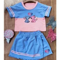 conjunto infantil menina short saia + cropped Lançamento verão