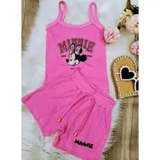 Conjunto infantil menina short e camiseta tendência verão