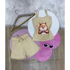 Conjunto infantil menina short e regata moda verão