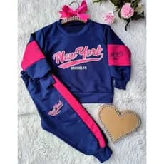 Conjunto infantil menina juvenil Blusa e calça moletim inverno agasalho 2026