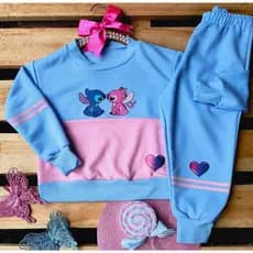Conjunto Infantil Menina  Roupa Infanto Juvenil  Inverno Frio Casaco Calça