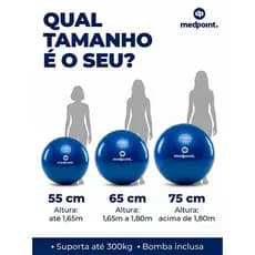 Bola Suiça ioga 55cm 65cm 75cm Yoga abdominal Pilates Ginastica Academia Gymball fisioterapia - Escolha tamanho e cor!
