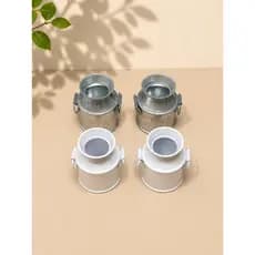 Mini Leiteira Decorativa em Metal com Alça 4,5cm – Branco e Prata (Miniatura)