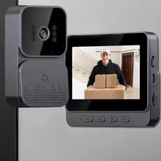 Vídeo Porteiro Inteligente Interfone Campainha Sem Fio Preto | 127/220V
